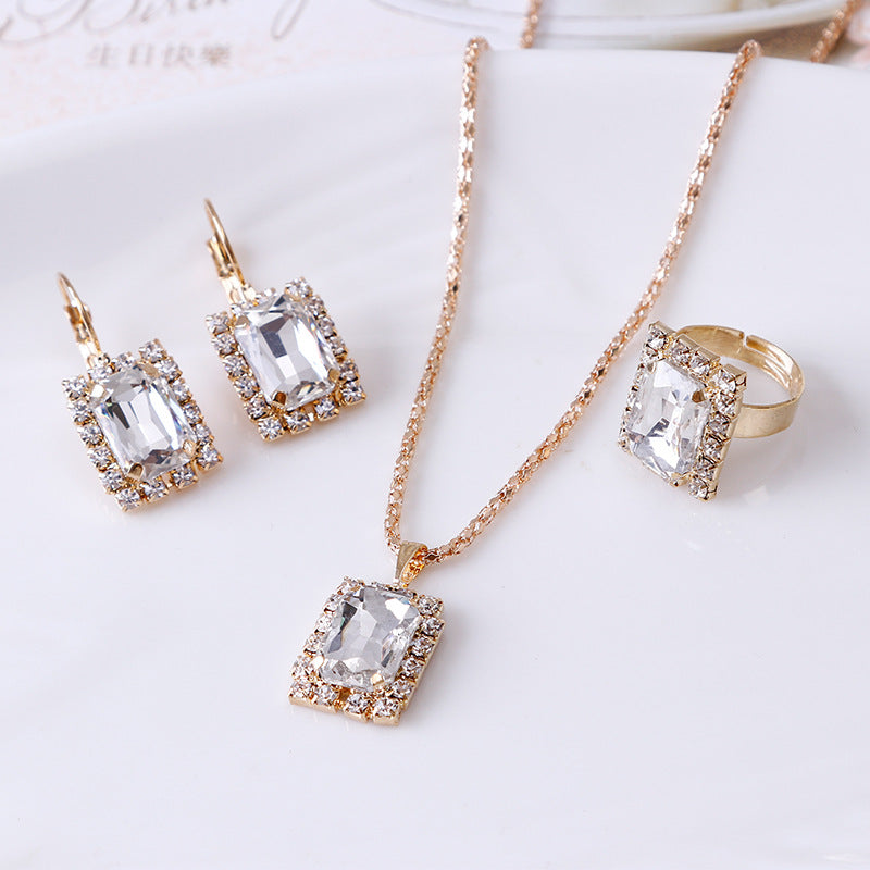 Crystal Jewelry Three-Piece Set