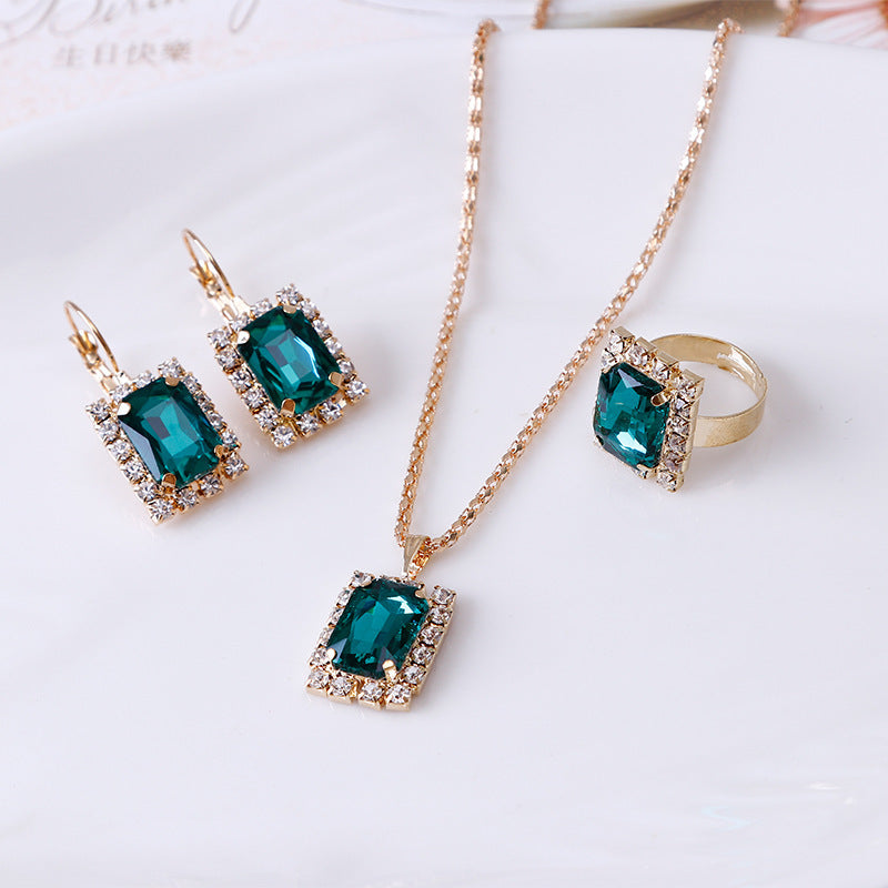Crystal Jewelry Three-Piece Set