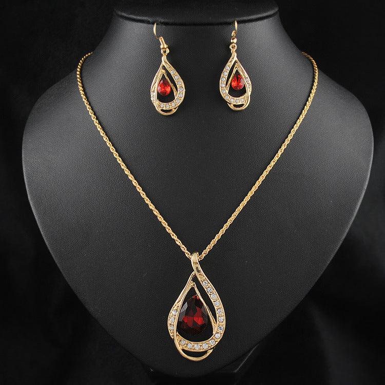 Double Drop Crystal Jewelry Set