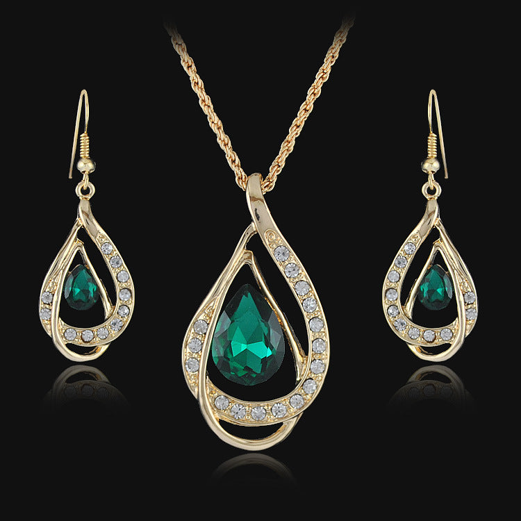 Double Drop Crystal Jewelry Set