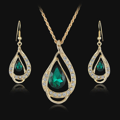 Double Drop Crystal Jewelry Set