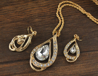 Double Drop Crystal Jewelry Set