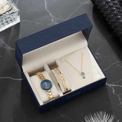 Elegant Watch, Bracelet & Necklace Set