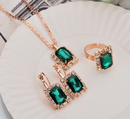Crystal Jewelry Three-Piece Set
