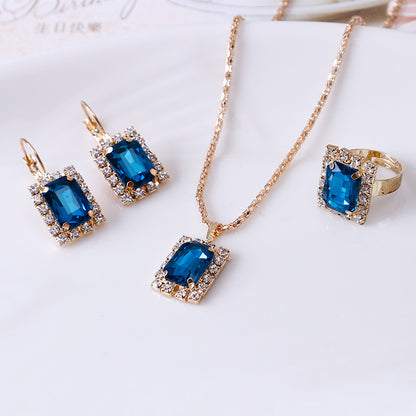 Crystal Jewelry Three-Piece Set