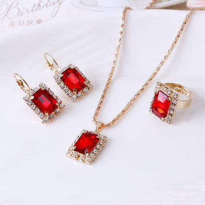 Crystal Jewelry Three-Piece Set