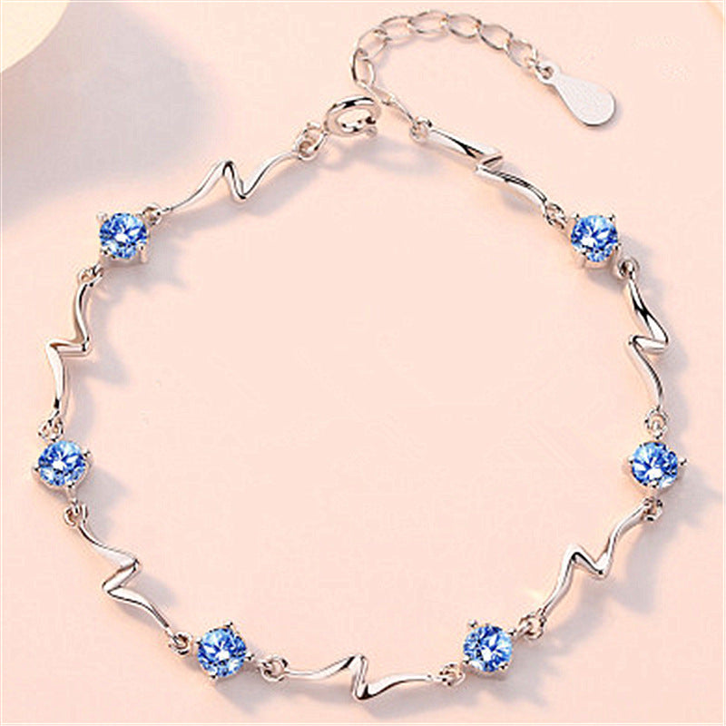 Diamond Accent Blue Crystal Bracelet