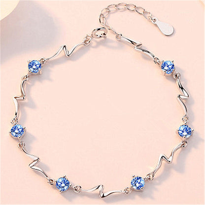Diamond Accent Blue Crystal Bracelet