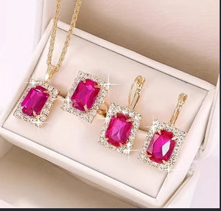 Crystal Jewelry Three-Piece Set