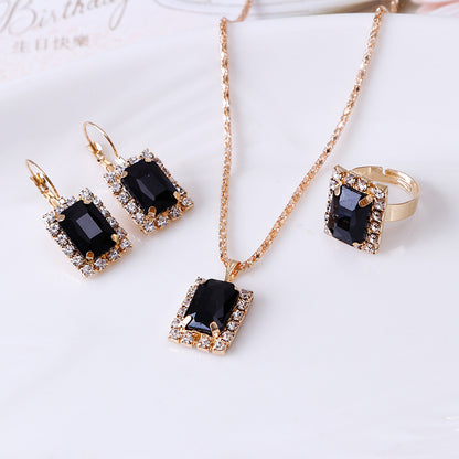Crystal Jewelry Three-Piece Set