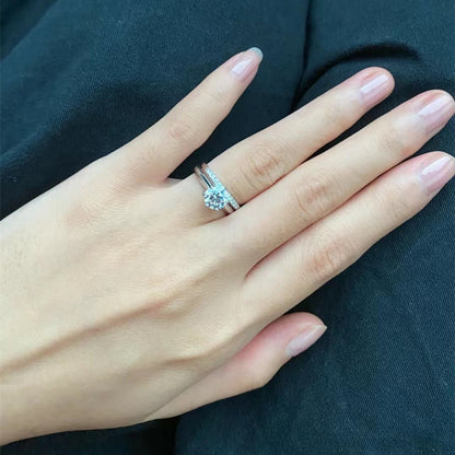 925 Silver Plated Elegant Moissanite Ring