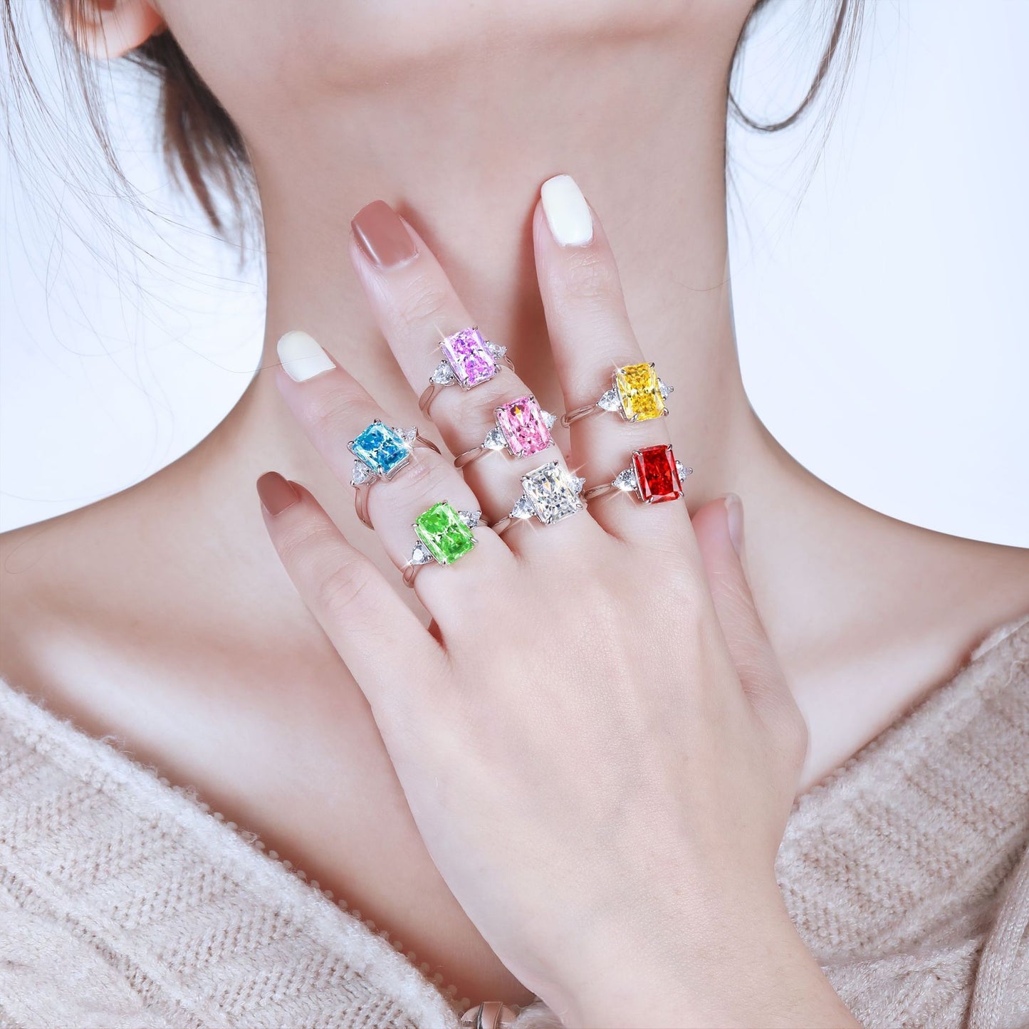 Colorful Rhinestone Love Ring