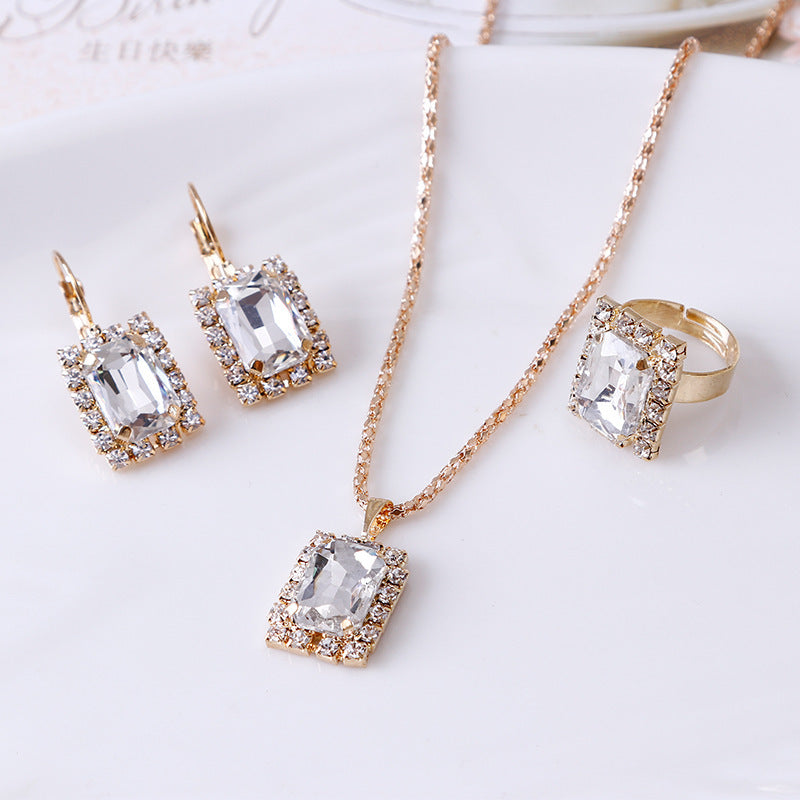 Crystal Jewelry Three-Piece Set