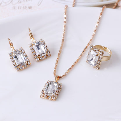 Crystal Jewelry Three-Piece Set
