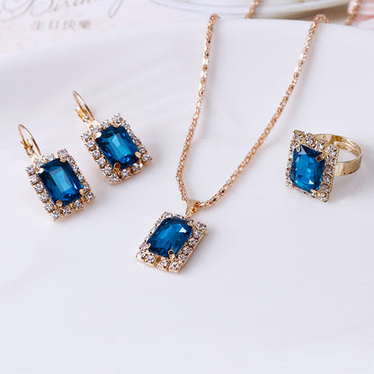 Crystal Jewelry Three-Piece Set